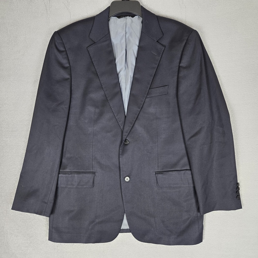 SARAR Blazer Jacket Mens 42S Navy Blue Super 110s Wool Vitale Barberis‎ Canonico